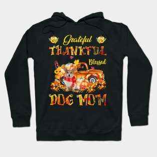 Corgi Truck Pumpkin Thankful Grateful Blessed Dog Mom Hoodie